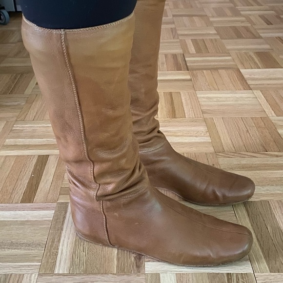 Prada Brown Leather Slouch Boots size 9.5 - Picture 4 of 16